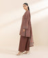 Women's Unstitched Light Khaddar Beige Printed 2 Piece Suit
